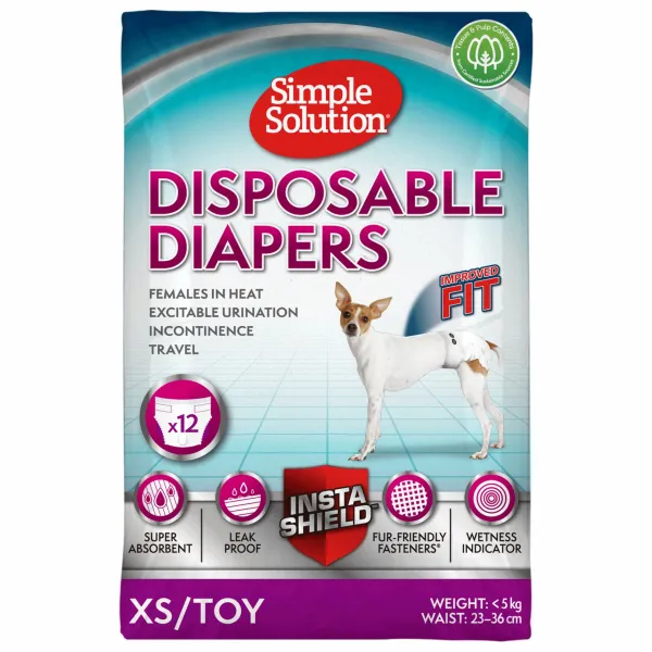 Simple Solution-Памперси за женски кучета XS/toy 12 бр. 1