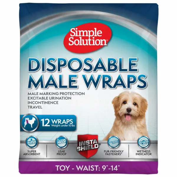 Simple Solution - Памперс за мъжки кучета , XS/Toy 12бр, 23 - 36 см