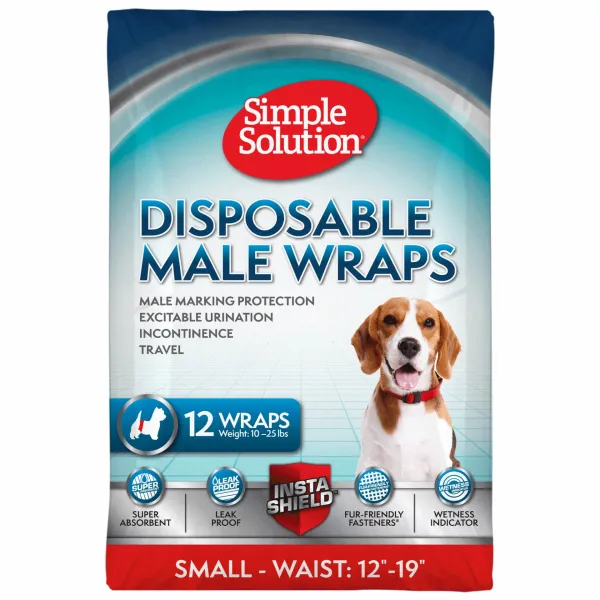 Simple Solution - Памперс за мъжки кучета , S 12бр, 30 - 48 см