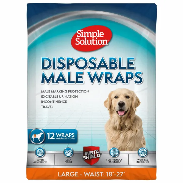 Simple Solution - Памперс за мъжки кучета ,  L 12бр, 46 - 69 см