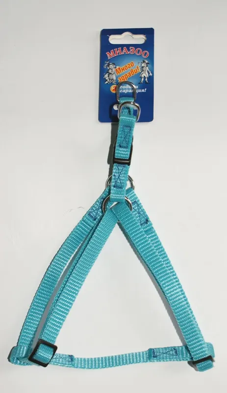 Миазоо - Нагръдник за кучета  от изкуствена лента, 10 мм - син, регулиране от 30 до 42 см. 2