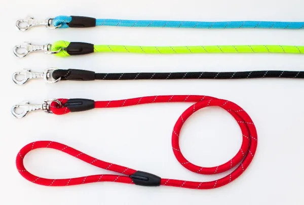 Миазоо Ексклузив - Повод въже за кучета светлоотразителни нишки  ф12мм/60см червен