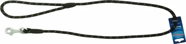 Миазоо Ексклузив - Повод въже за кучета , светлоотразителни нишки ф10мм/60см черен