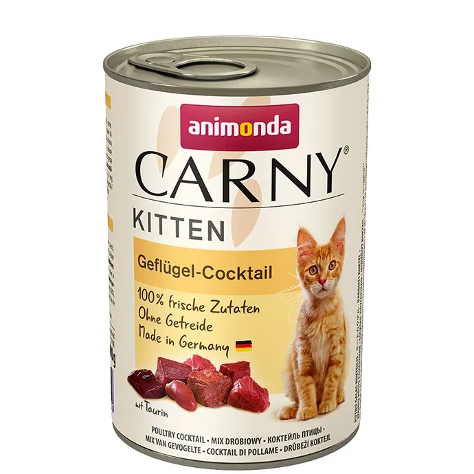 Animonda - Carny Kitten Poltry Cocktail -Консерва за котки мулти коктейл от говеждо,пилешки дроб ,от 1 до 12 месеца,12 броя х 400 гр.