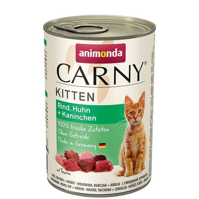 Animonda - Carny Kitten Chicken Rabbit -Консерва за котки с пилешко и заешко месо, 12 броя х 400 гр.