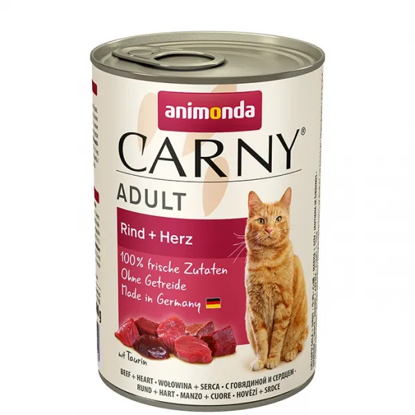 Animonda - Carny Beef Heart -Консерва за котки с телешко месо и сърца, 3 броя х 400 гр.