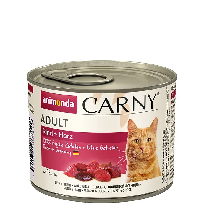 Animonda - Carny Beef Heart -Консерва за котки с телешко месо и сърца, 4 броя х 200 гр.
