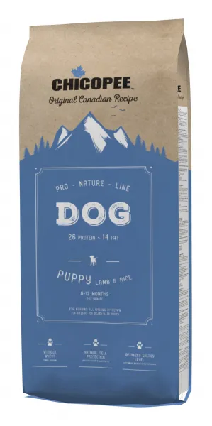 Chicopee Pro-Nature-Line-Храна за кучета до 12 месеца с агнешко месо и ориз, 20 кг