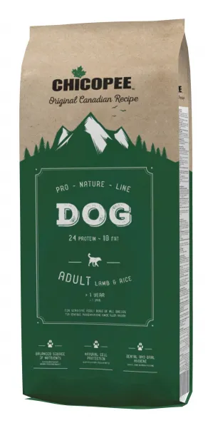 Chicopee Pro-Nature-Line-Хрна за кучета над 12 месеца с агне и ориз, 20 кг