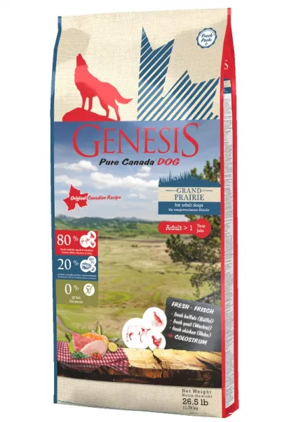 Genesis Pure Canada Grand Prairie Exotic  -Храна за израснали кучета, с прясно биволско, пъдпъдъче и пилешко 2.27 кг. 1