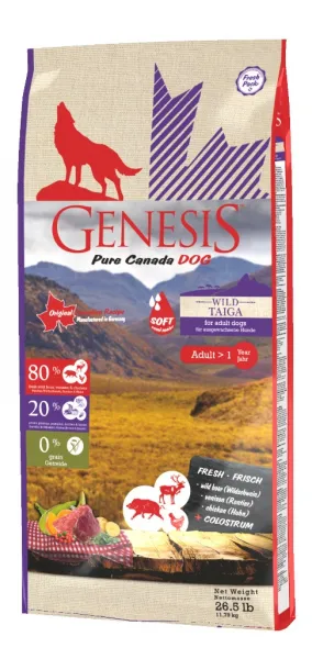 Genesis Pure Canada Wild Taiga Mini  -Суха храна за израснали кучета,полувлажна, див глиган, елен и пиле 907 гр. 1