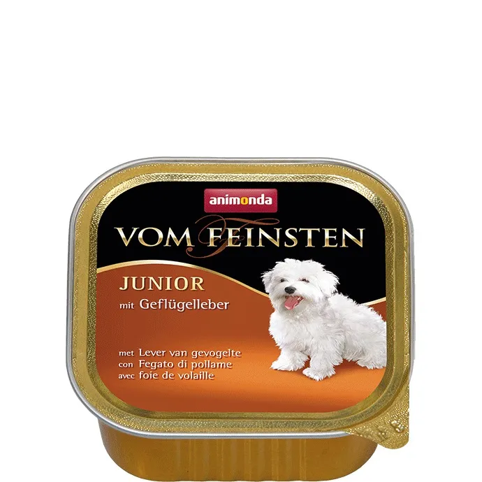 Animonda Vom Feinsten Junior Poultry Liver -Пастет с пилешки дроб, за кучета от 1 до 12 месеца, 4 броя х 150 гр.