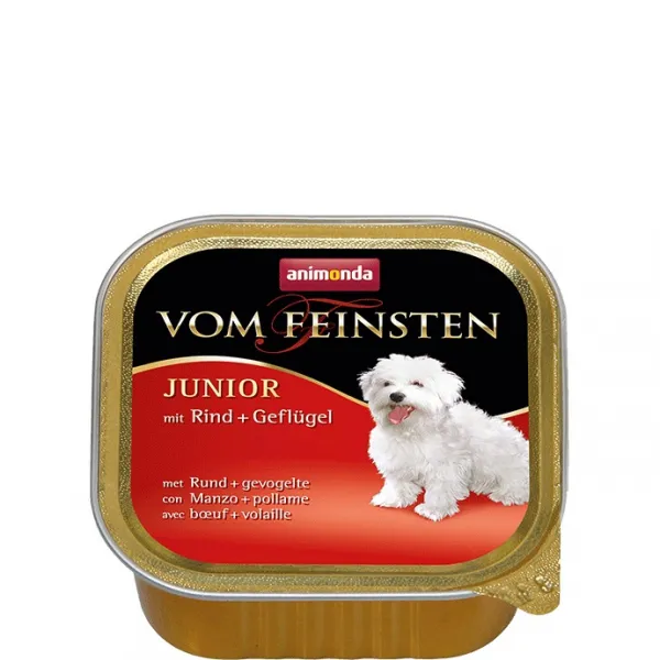 Animonda Vom Feinsten Junior Beef Poultry -Пастет с говеждо и пилешко месо, за кучета от 1 до 12 месеца, 4 броя х 150 гр.