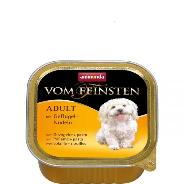 Animonda Vom Feinsten with Poultry and Pasta - Деликатесен пастет с пилешко и паста, за кучета над 1 година, 4 броя х 150 гр.
