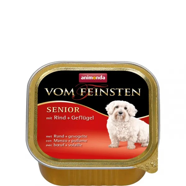 Animonda Vom Feinsten Senior with Beef Poultry -Кучешки пастет с говеждо и пилешко месо, за кучета над 7 години, 4 броя х 150 гр.