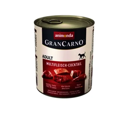 Animonda GranCarno Original Adult with Multimeatcocktail -Консервирана храна за израснали кучета с три вида месо, 3 броя х 400 гр.
