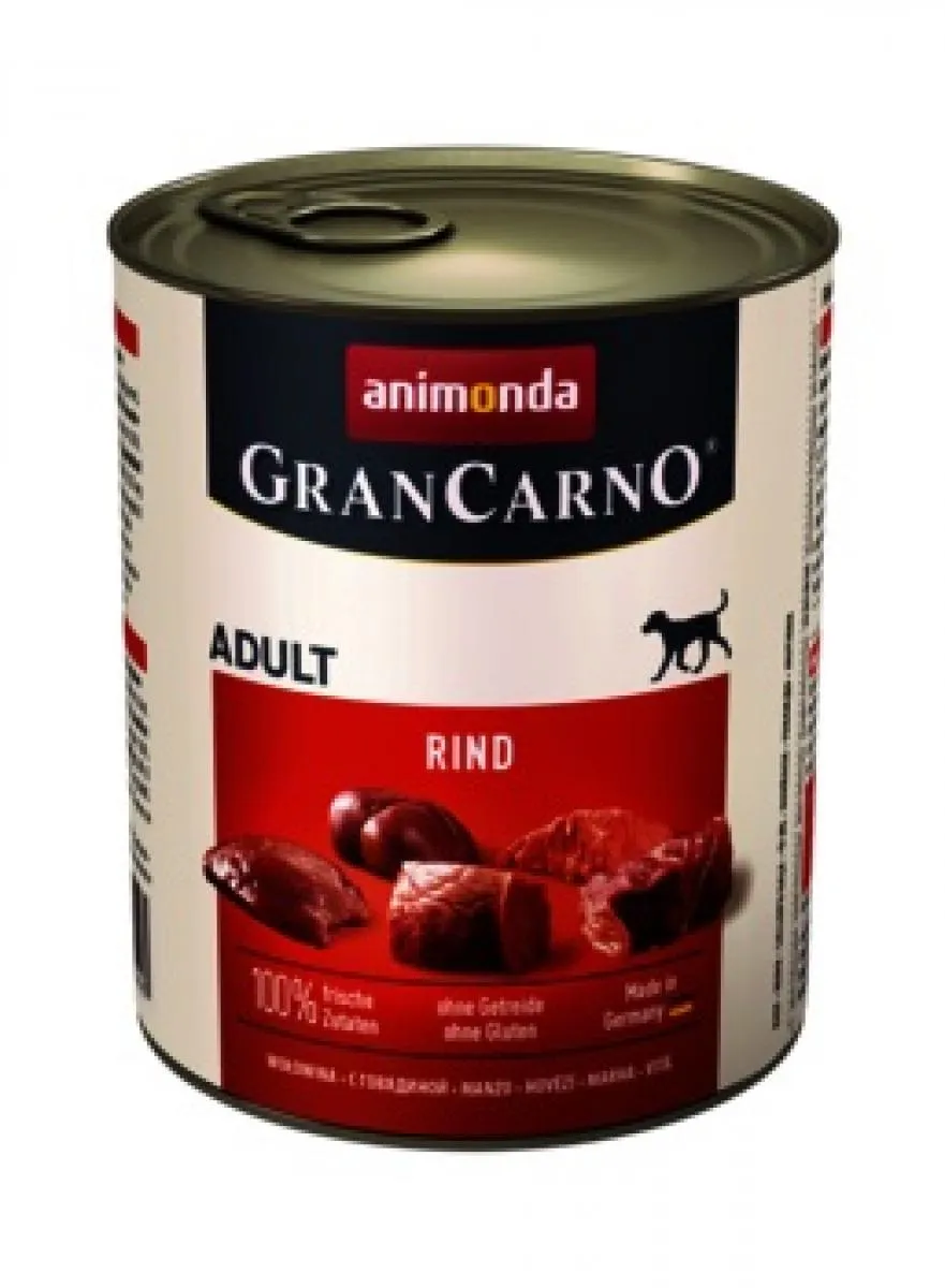 Animonda Gran Carno Adult - Консервирана храна за израснали кучета с чисто телешко месо, 3 броя х 400 гр.