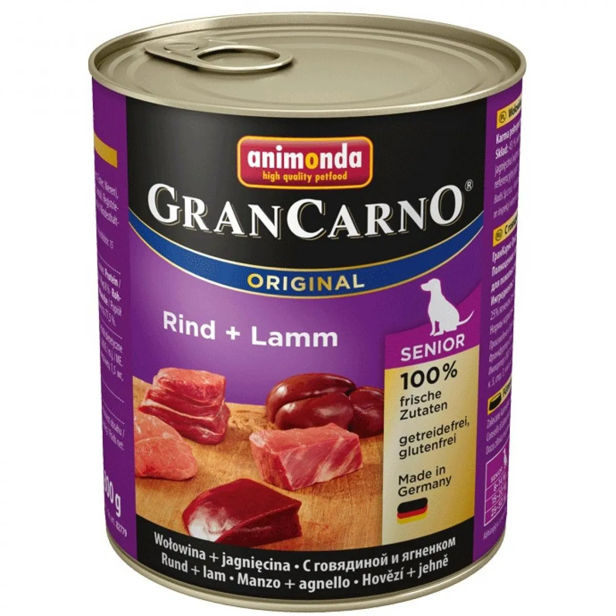 Animonda GranCarno Original Senior with Veal and Lamb -Консервирана храна с говеждо и агнешко месо, за кучета над 7 години, 3 броя х 400 гр.