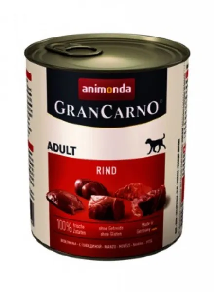 Animonda Gran Carno Adult - Консервирана храна за израснали кучета с чисто телешко месо, 2 броя х 800 гр.