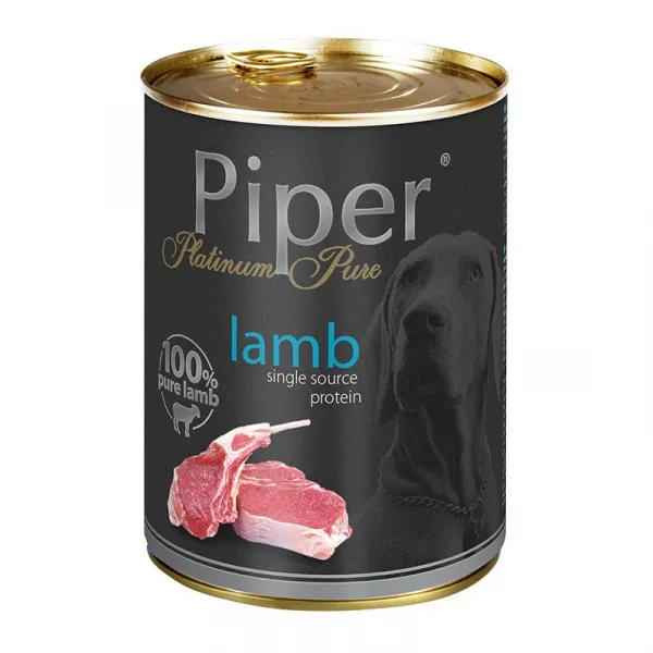 Piper Platinum Pure lamb -Консервирана храна за кучета с чувствителна храносмилателна система с агнешко, 3 броя х 400 гр.