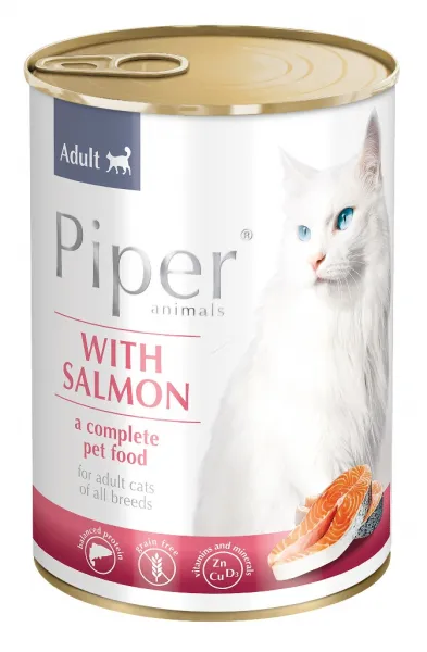 Piper cat Salmon - Пауч за подрастващи котенца със сьомга, 3 броя х 400 гр.