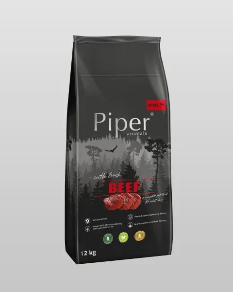 Piper Super Premium Beef - Суха храна за израснали кучета със свежо говеждо месо 12 кг.