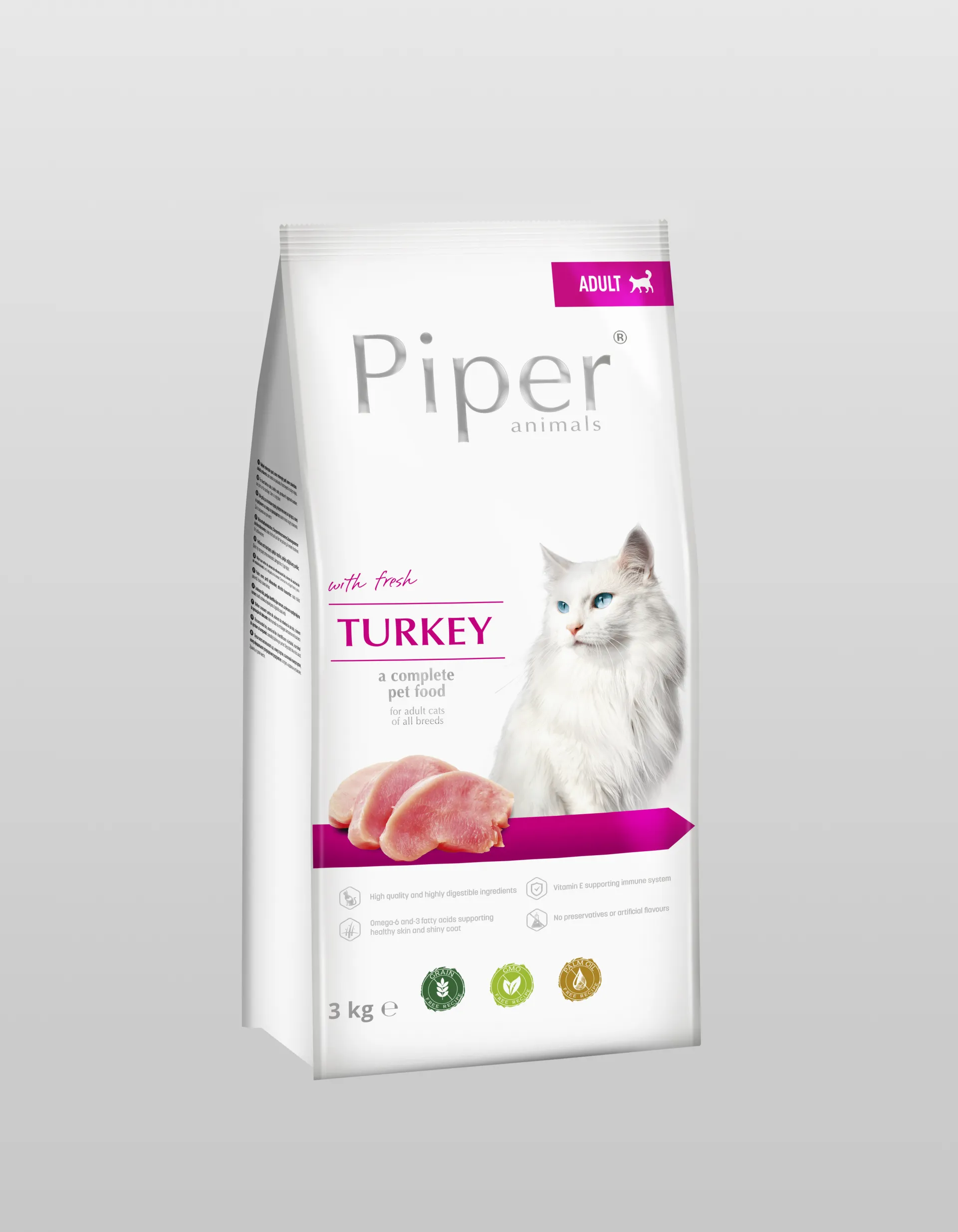 Piper Cat Turkey - Гранулирана храна за котки с прясно пуешко месо 3 кг.