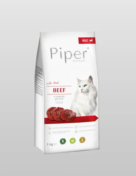 Piper Cat Beef - Гранулирана храна за котки с прясно говеждо месо 3 кг.