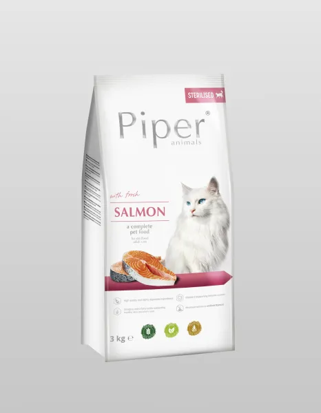 Piper Cat Salmon - Гранулирана храна с прясна сьомга за кастрирани котки 3 кг.