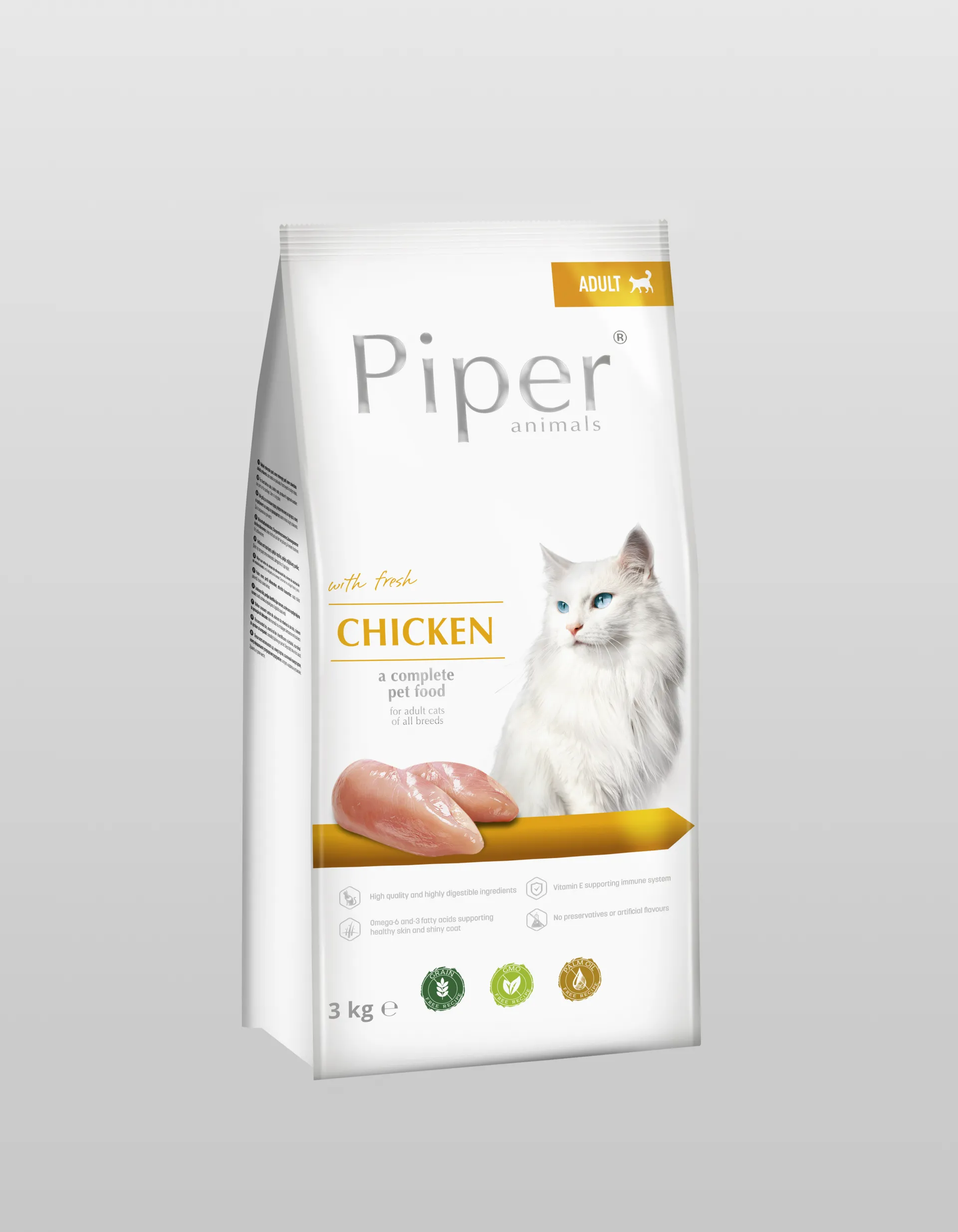 Piper Cat Chicken - Гранулирана храна за котки с прясно пилешко месо 3 кг.