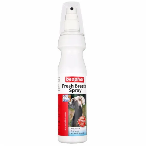 Beaphar Fresh Breath Spray – Спрей за уста за кучета, с ензими протеаза, глюкозо оксидаза, амилоглюкозидаза, 150 мл.