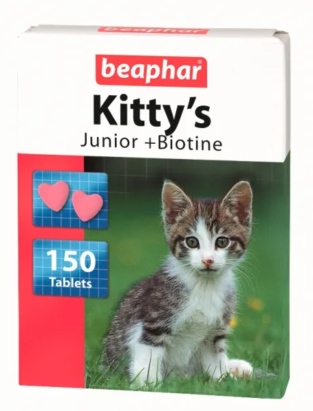 Beaphar -Витамини сърца с Biotin и Taurine за малки котета, 2 броя х 150 гр.