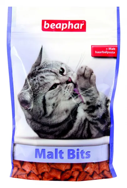 Beaphar Malt Bits- Малцови хапки за котки против топки косми, 2 броя х 150 гр.