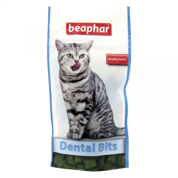 Beaphar Dental Bits -Котешка добавка към храната за чисти и здрави зъби, 3 броя х 35 гр.