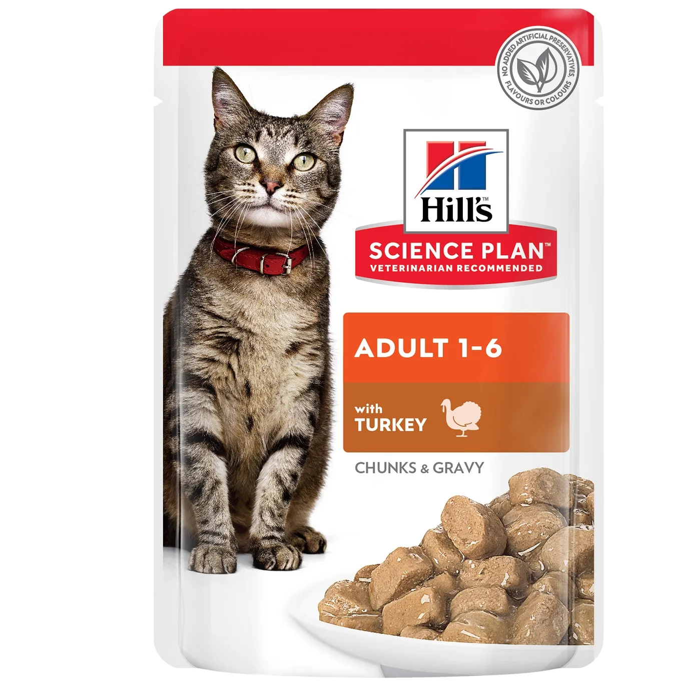 Hill's Science Plan Feline Adult пауч с пуйка – малки късчета в сос Грейви за зрели котки 1-6 години 12 пауча по 0.085 гр 1.020 кг. 1