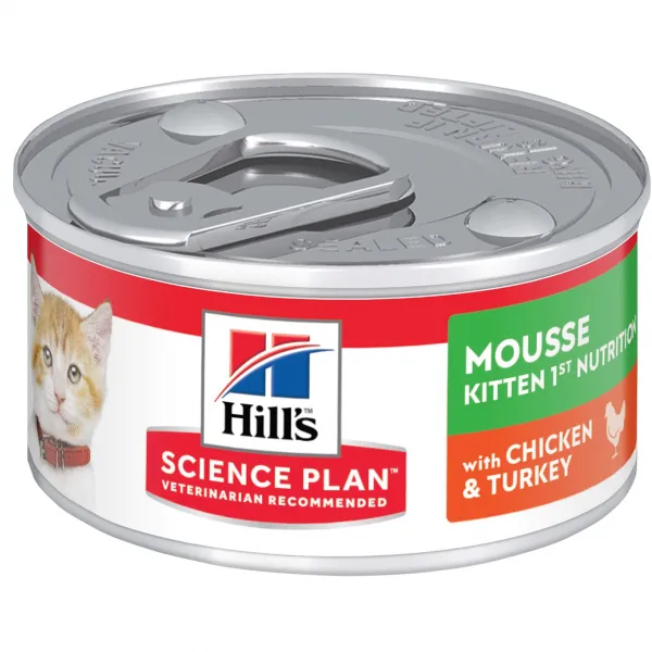 Hill’s  Science Plan Kitten 1st Nutrition Mousse с пилешко – Мус за котенца на възраст от отбиването до 1 година. Бременни и кърмещи котки, 4 броя х 82 гр. 1