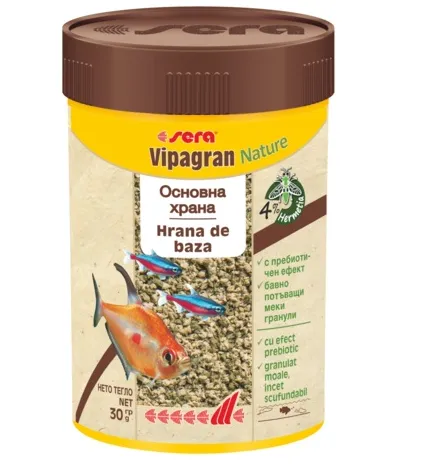 Sera Vipagran Nature - Универсална храна,подходяща е за рибки от средните водни слоеве 100 мл.