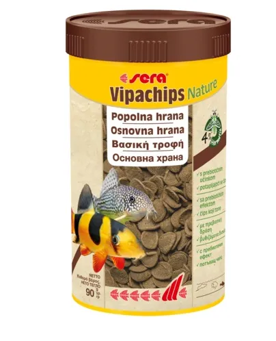 Sera Vipachips Nature - Храна за придънни рибки,за всички риби, хранещи се с алги 100 мл. 1
