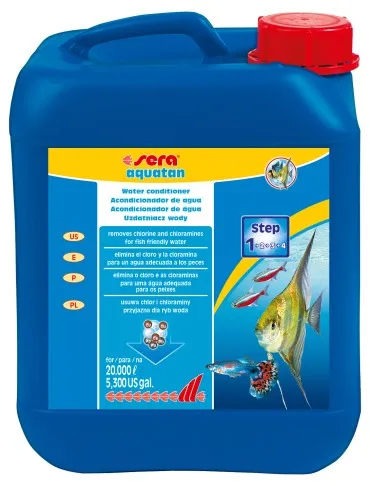 Sera Aquatan - Подобрител за вода с нова формула , при смяна на водата на сладководен и морски аквариум 5000 мл.