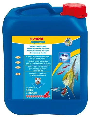 Sera Aquatan - Подобрител за вода с нова формула , при смяна на водата на сладководен и морски аквариум 2500 мл.