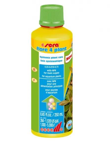 Sera Flore 4 plant -Течен тор за аквариумни растения в акваскейп и Холандски тип 250 мл.