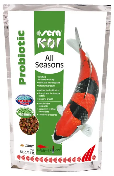 Sera Koi All Seasons Probiotic - Храна с пробиотични бактерии за Кои 500 гр.