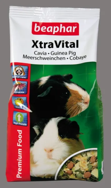 Beaphar XtraVital -Висококачествена храна за морски свинчета с витамин C 1 кг.