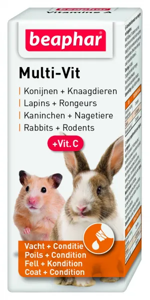 Beaphar Multi Vit - Мултивитамини за зайци и други дребни животни 20 мл.
