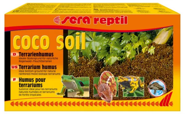 Sera Coco Soil -Постелка за влажни терариуми, пресовани кокосови влакна, 100% натурален