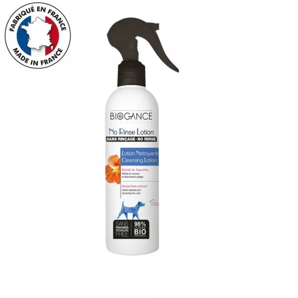 Biogance No Rinse Lotion - Почистващ и дезодориращ лосион за кучета, без изплакване 250 мл.