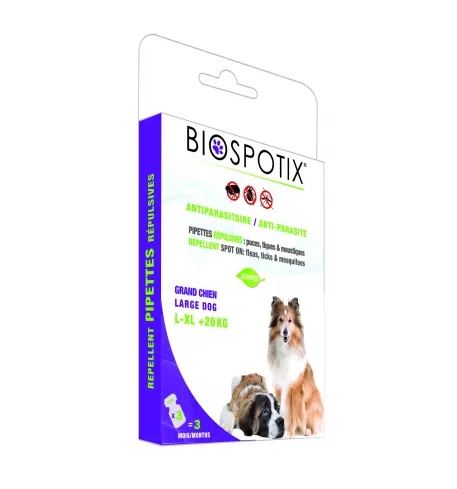 Biogance BIOSPOTIX-Пипети за големи кучета над 20 кг. Спот он L-XL 5 бр.