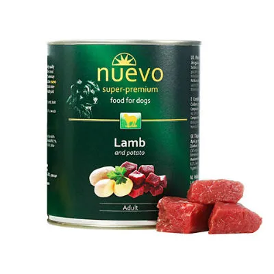Nuevo Dog Lamb and Potato-Консервирана храна за израснали кучета с агнешко и картофи, 3 броя х 400 гр.