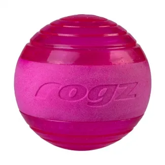 Rogz Squeekz - Кучешка играчка гумена скърцаща топка 6.4 см. розов