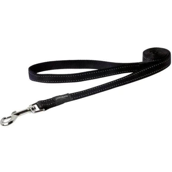 Rogz leash lead Large - Светлоотразителен повод за кучета - 2.0 см./ 1.4 метра черен